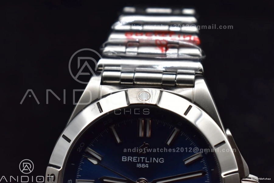 A Automatic 526 OdorResistant Factory On GMT Best Dial 40mm Breitling Blue Bracelet BLS 1:1 Edition SS Chronomat 0710